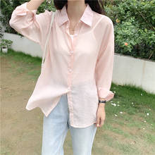 Colorfaith New 2021 Spring Summer Blouses Shirts Vintage Oversize Buttons Korean Style Office Lady Fashionable Wild Tops BL8961 2024 - buy cheap