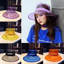 Women Men Summer PVC Transparent Bucket Hat Bright Jelly Solid Color Wide Brim Breathable Waterproof Fisherman Rain Hat 2024 - buy cheap
