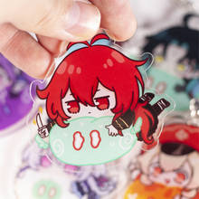 Novo anime genshin impacto chaveiro klee keqing âmbar diluc xiao qiqi saco sacos de acrílico transparente pingente brinquedo jogo cosplaykeyring 2024 - compre barato