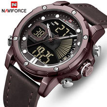 Naviforce relógios masculinos de pulso, relógio analógico digital de quartzo para homens, display duplo e luminoso com data 2024 - compre barato