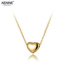 AENINE Classic Titanium Stainless Steel Love Heart Charm Pendant Necklaces Rose Gold Chain Wedding Necklace For Women AN19086 2024 - buy cheap
