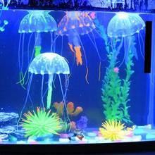 Aquarium artificial brilhante água-viva tanque de peixes fluorescente beleza incandescente artificial falso medusa ornamento decoração do aquário 2024 - compre barato