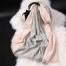 Cachecol de lã de inverno feminino, chales e embrulhos de marca para mulheres, macio, pashmina sintética, quente, foulard feminino 2024 - compre barato