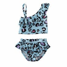 Conjunto de Bikini con estampado de leopardo para niño y niña, traje de baño para niño pequeño, ropa de baño para niña pequeña, conjunto de 2 uds 2024 - compra barato