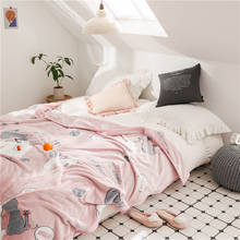 Têxtil de casa de boa qualidade quente rosa gato Dos Desenhos Animados impressão cobertor de lã para o sofá macio cobertor lance colcha cobertura sobre o cama 2024 - compre barato