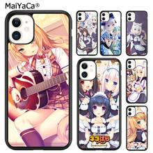 Maiyaca baunilha nekopara anime capa de telefone para o iphone se 6s 7 8 plus x xr xs 11 12 13 pro max samsung galaxy s9 s10 coque 2024 - compre barato