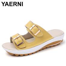 YAERNI   women flat sandals Shoes Leisure slippers slip-on round toe comfortable sandals flip flops female shoes beach sandal 2024 - buy cheap