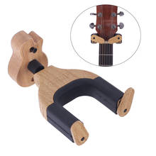 Wall Mount Guitar Hanger Hook Acoustic Guitar Holder Keeper Auto Lock with Guitar Shape Solid Wood Base for Electric Guitar Bass 2024 - buy cheap