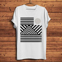 Abstrato do vintage lua paisagem engraçado t camisa homme men verão novo branco casual manga curta camiseta unisex streetwear 2024 - compre barato