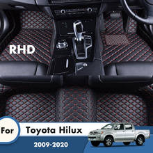 RHD автомобильные коврики для Toyota Hilux 2020 2019 2018 2017 2016 2015 2014 2013 2012 2011 2010 2009 ковры кожа пользовательские ковры 2024 - купить недорого