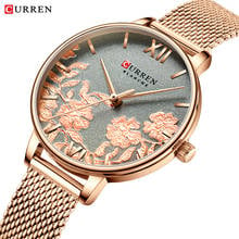 Curren-relojes de cuarzo para mujer, pulsera de acero inoxidable de oro rosa en 3D, marca de lujo, a la moda 2024 - compra barato