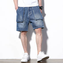 2020 New Summer Men's Denim Shorts Big Size Multi Pocket Casual Loose Japanese Jean Short Male Brand Cargo Shorts For Men Blue 2024 - buy cheap