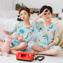 Pijamas de dibujos animados para niños, ropa de dormir de media manga, trajes de dormir de algodón, 2 uds. 2024 - compra barato