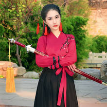 Roupas de dança folclórica chinesa hanfu, para mulheres, fantasia nacionais, vestido de fada, dinasça tang, trajes antigos para palco 2024 - compre barato