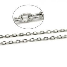 8Seasons-base de hierro con textura abierta, cadena de cobre de Cable, Color plateado para collar, pulseras, joyería artesanal, 4,5x3mm,10M 2024 - compra barato