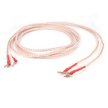 1 par de cables de altavoz Hifi de alta calidad, Cable de altavoz OCC puro con conector de pala, cable de altavoz audiófilo 2024 - compra barato