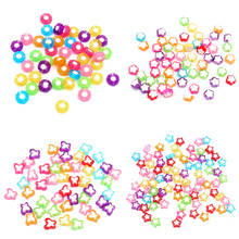 50Pcs Acrylic Bows Flower Round Loose Spacer Beads for Jewelry Making For Needlework Beads DIY Bracelet & Necklaces 10x10 MM 2024 - buy cheap