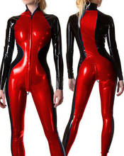 2019 Latex 100% Rubber Bodysuit Red with Black Sexy Tights Bodysuit 0.4mm S~XXL 2024 - buy cheap