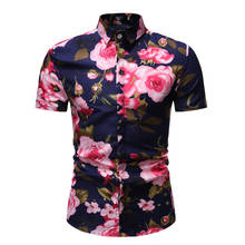 Men Summer Casual Floral Hawaiian Shirt 2022 Fashion Slim Fit Short Sleeve Shirt Men Camisa Masculina Party Beach Mens Shirts 2024 - buy cheap