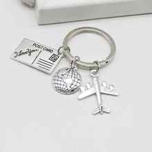 No matter where you travel, friendship keychain, earth and airplane keychain, flying master creative fashion gift jewelry 2024 - buy cheap