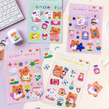 Dimi 1 Pcs Cute Gummy Rabbit Bear Decorative Stickers Scrapbooking Sticky Label Diary Album Stickers Kawaii Korean Stationery 2024 - buy cheap