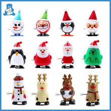 Новый рождественский Заводной детский мини-подарок на Рождество винтажный Санта-Клаус Снеговик заводные игрушки для детей Забавный подарок 2024 - купить недорого