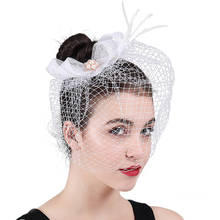 Capa feminina com laço, acessório de cabelo sinamay para casamento 2024 - compre barato