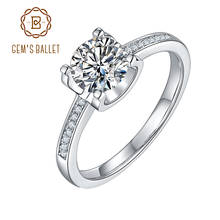 GEM'S BALLET 925 Sterling Silver Moissanite Wedding Ring For Women Petite Milgrain Engagement Ring With Moissanite Diamonds 2024 - buy cheap