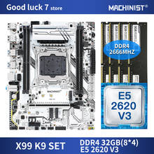 X99 материнская плата LGA 2011-3 комплекта комплект с Intel Ксеон E5 2620 V3 процессор DDR4 32 Гб (4*8 ГБ) 2666 МГц Оперативная память M-ATX NVME M.2 SSD X99-K9 2024 - купить недорого