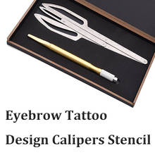 Calibrador de acero inoxidable para tatuaje de cejas, herramienta de medida de proporción dorada con Microblading para maquillaje, 1 unidad 2024 - compra barato