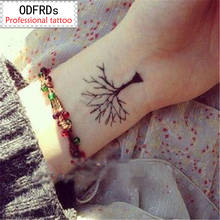 Водонепроницаемая временная татуировка хна для татуировки Поддельные флэш-татуировки наклейки тату дерево растет SYA065 2024 - купить недорого