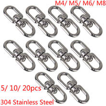 304 Stainless Steel M4 M5 M6 M8 Rotary Eye to Eye Rotary Connector 5/ 10/ 20pcs 2024 - buy cheap