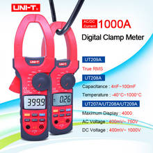 Pinza amperimétrica Digital UT207A/UT208A/UT209A 1000A, Digital, rango automático de frecuencia, resistencia de capacitancia, CA y CC, UNI-T 2024 - compra barato