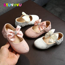 Leather Kids Shoes Casual Bowknot Princess Little Girl Shoes Non-slip Soft Bottom Toddler Children Shoes Flats Spring and Autumn 2024 - buy cheap