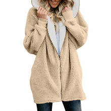 Elegant Faux Fur Coat Female Plush Overcoat Pocket Casual Hooded Outwear Women  Autumn Winter Warm Soft Zipper Fur Jacket 2024 - buy cheap