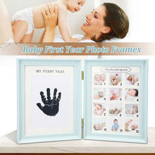 Baby Hand Footprint Makers My First Year Baby Frame Kids Birthday Gifts Home Decoration Foldable Photo Frame with Ink Pad Frame 2024 - buy cheap