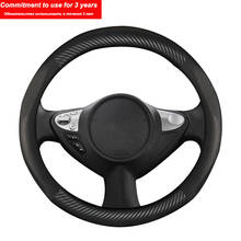 leather + carbon fiber Car steering wheel cover For talisman renault fluence kangoo 2 kaptur scenic 1 accessories 2024 - buy cheap