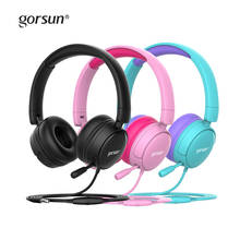 Gorsun A62 Child Headphone With Microphon Bass Headset Stereo Cat Ear Earbuds Foldable 3.5mm AUX For Phone MP4 For Girl Boy Gift 2024 - buy cheap