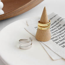 YIZIZAI двойное гладкое серебряное Золотое Открытое кольцо серебряного цвета геометрическое кольцо на палец для женщин ювелирные изделия подарки 2024 - купить недорого