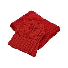 Chapéu de lã de inverno feminino, gorros de crochê com lã quente, cachecol e chapéu giratório, moda 2019 2024 - compre barato