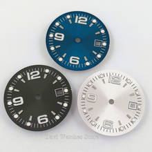 1 шт 31,5 мм bliger/стерильный синий, черный, серебристый циферблат для часов ETA 2836/2824 DG2813/3804 Miyota 8215 821A 8205 автоматический механизм 2024 - купить недорого