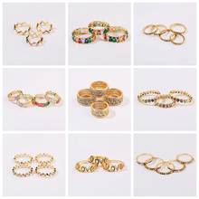 CZ радужные кольца для женщин, 9 стилей, багет, кубический цирконий, золотой цвет, обручальные кольца на палец с камнем, Anillos 2024 - купить недорого