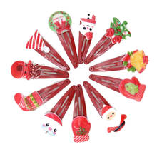 20Pcs/Lot Xmas Gift New Girls Hair Accessories Cartoon Hairclip Nice Santa Claus Snowman Barrette Cute Flower Hair Clip For Kids 2024 - buy cheap