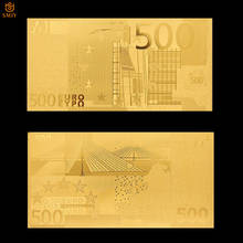 Réplica de moneda de recuerdo, regalo de Europa, 500 Euro, papel de aluminio, billetes de oro puro de 24k, colección de valor 2024 - compra barato