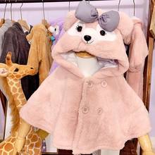 winter Baby boy girls Cartoon bow shawl coat infants cloak thickening children cape coat 2024 - buy cheap