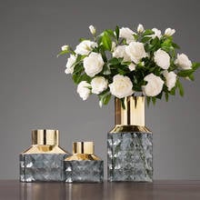 Creative Gold Foil Printing glass vase dining table decor Hydroponic flower arrangement Vases home decoration Accessories 2024 - buy cheap