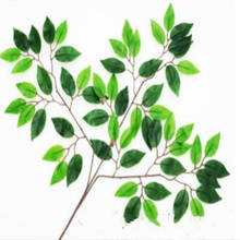 Ficus-hojas artificiales de seda, ramas de Ginkgo, verde, hojas de Banyan, follaje falso para el hogar, cocina, jardín, oficina, boda, decoración de pared 2024 - compra barato