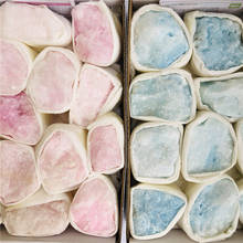 2 Kinds 1 Box Natural Pink Blue Aragonite Crystal Pink Quartz Raw Mineral Reiki Stones Specimen Natural Stones and Minerals 2024 - buy cheap