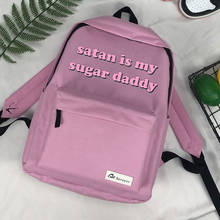 Satan Is My Sugar Daddy backpack mochila bags travel designer women femenina backpack 2024 - buy cheap