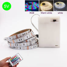 Fita led rgb usb 2835, smd 50cm 1m 2m 3m 4m 5m 60leds/m, para computador, tv, controle remoto de 24 teclas, fita led
